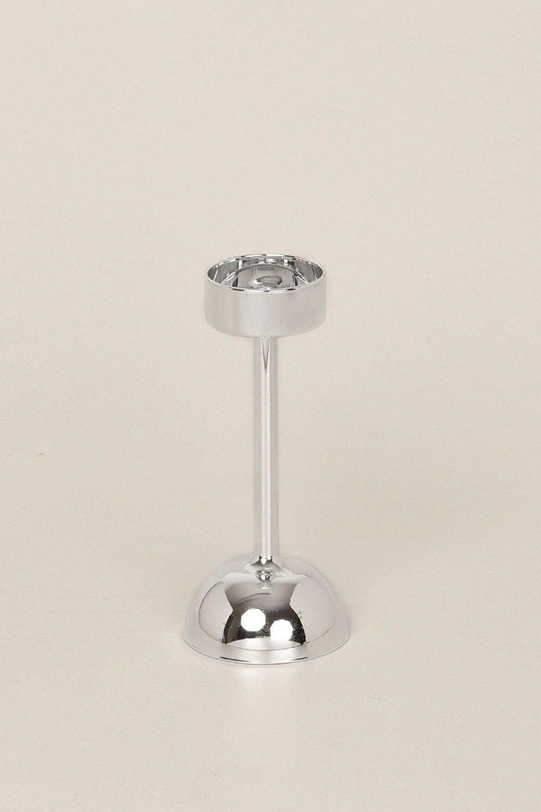 G Decor G Decor Set Of 3 Arian Chrome Silver Glass Classic Tealight Vanity Church Candle Holders