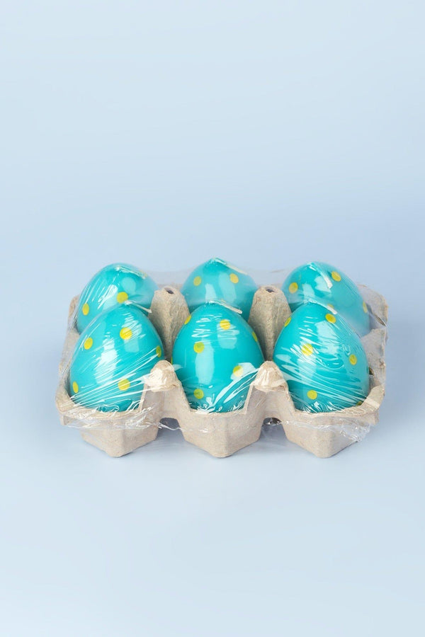 G Decor Set Of 6 Easter Egg Candles - Blue Blue
