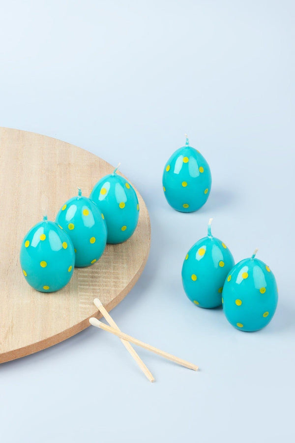 g decor Set of 6 Easter Egg Candles - Blue Blue