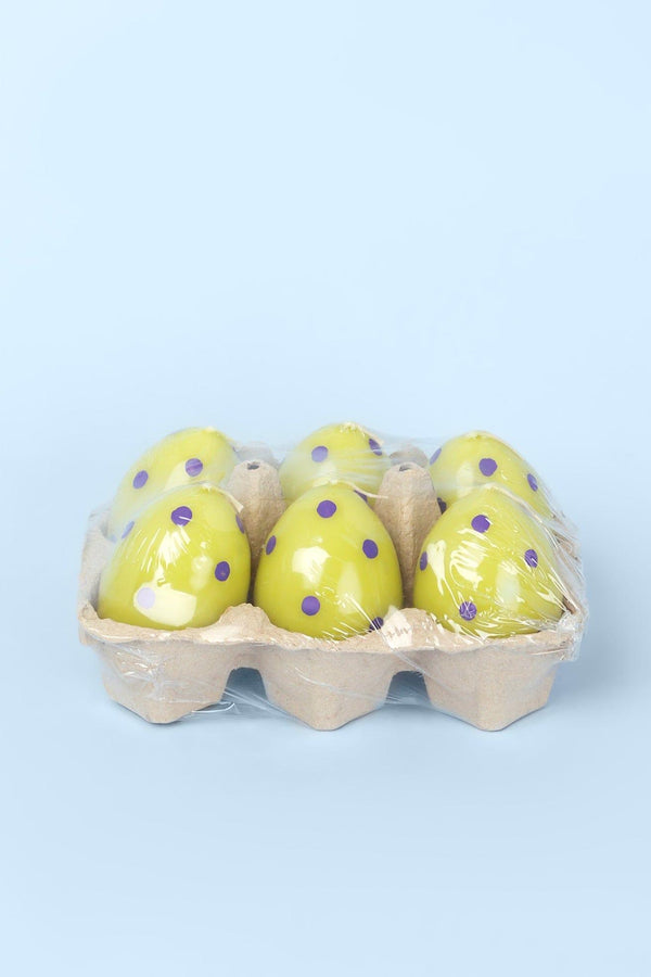 G Decor Set Of 6 Easter Egg Candles - Green