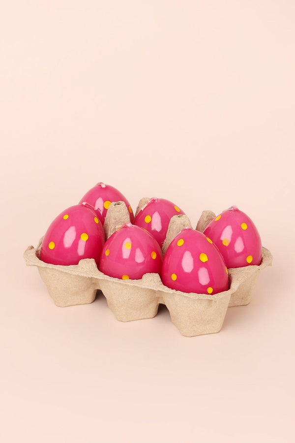 G Decor Set Of 6 Easter Egg Candles - Pink Pink