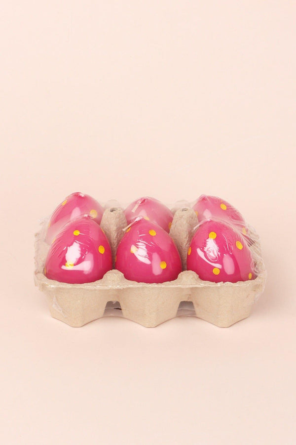 G Decor Set Of 6 Easter Egg Candles - Pink Pink