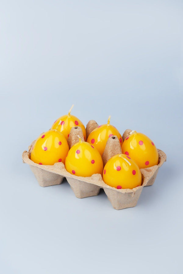 G Decor Set Of 6 Easter Egg Candles - Yellow Yellow