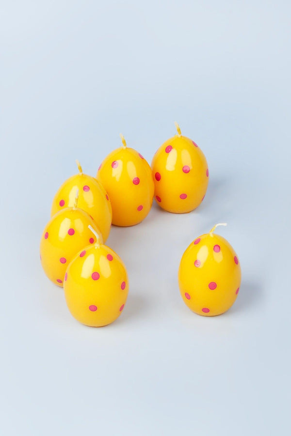 G Decor Set Of 6 Easter Egg Candles - Yellow Yellow