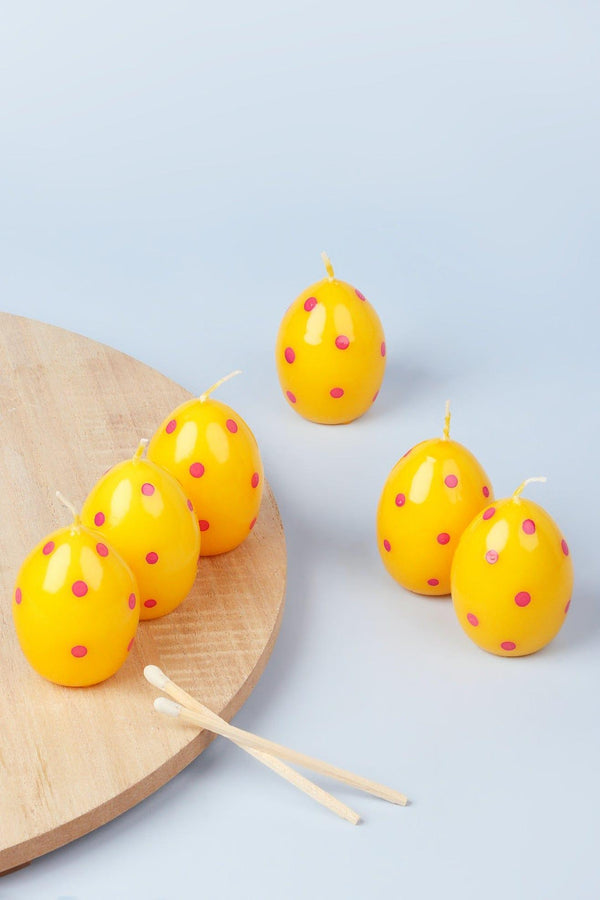 g decor Set of 6 Easter Egg Candles - Yellow Yellow