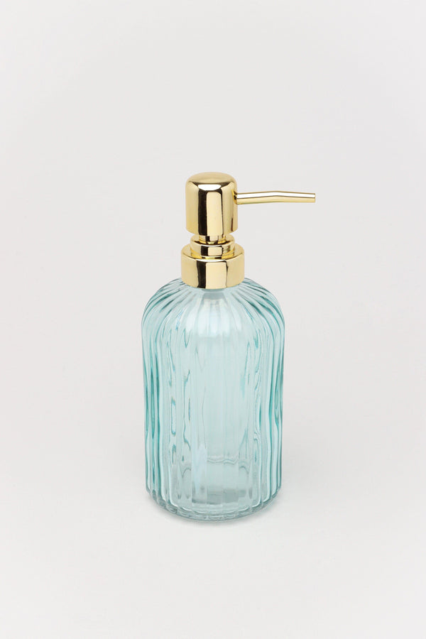 G Decor Three Piece Vienna Blue Glass Bathroom Set