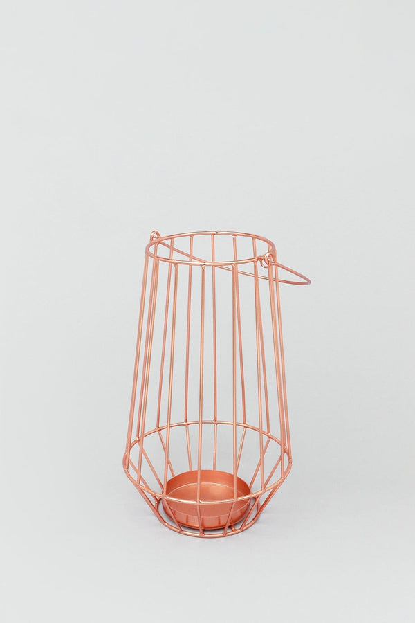 G Decor Geometric Copper Glass Tealight Candle Holder