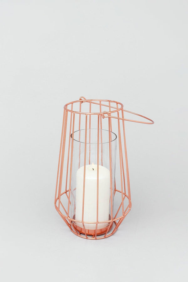 g decor Geometric Copper Glass Tealight Candle Holder