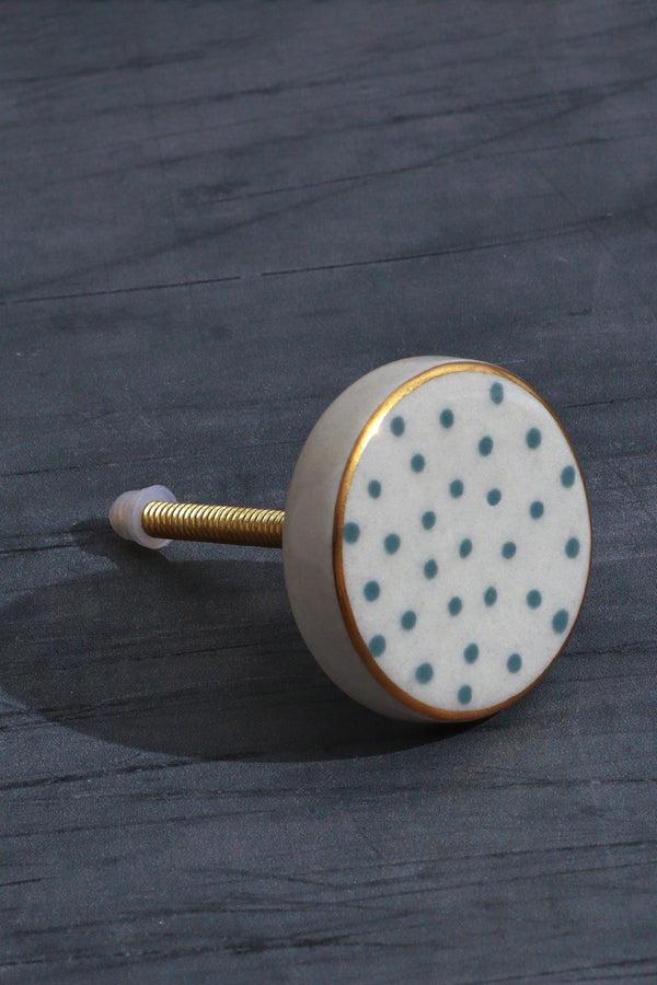 G Decor Geometric & Polka Dot Collection Handmade & Hand-Painted Ceramic Knobs Polka Dot