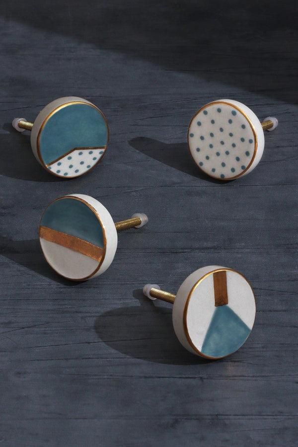 g decor Geometric & Polka Dot Collection Handmade & Hand-Painted Ceramic Knobs Polka dot