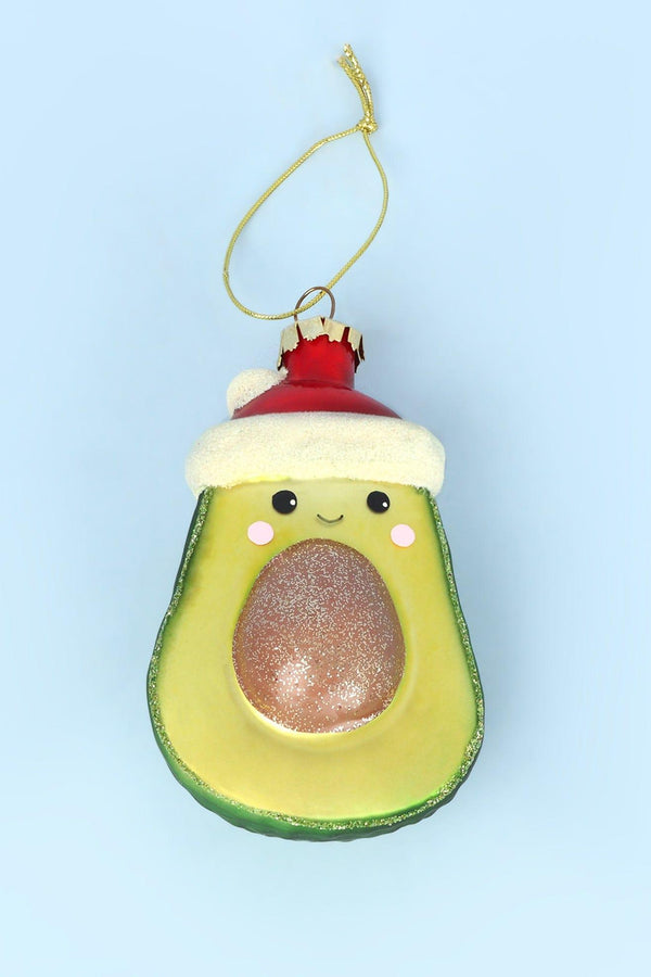 G Decor Glass Avocado Hand-Blown & Hand-Painted Christmas Tree Decoration Ornament & Bauble Collection
