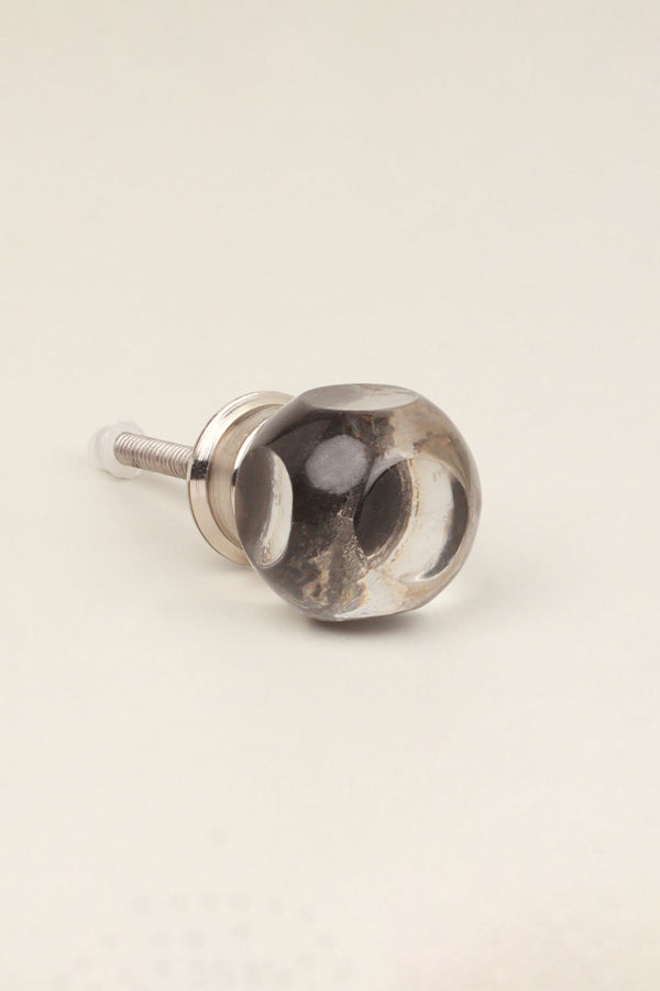 G Decor Glass Transparent Gemstone Dice Cube Cabinet Knob Clear