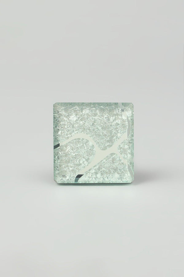 G Decor Gleem Luminous Crystal Square Glass Knobs Elegant Patterned Pull Handles Gold