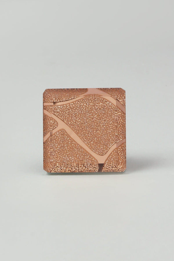 G Decor Gleem Rose Luminous Crystal Square Glass Knobs Elegant Patterned Pull Handles Rose Gold