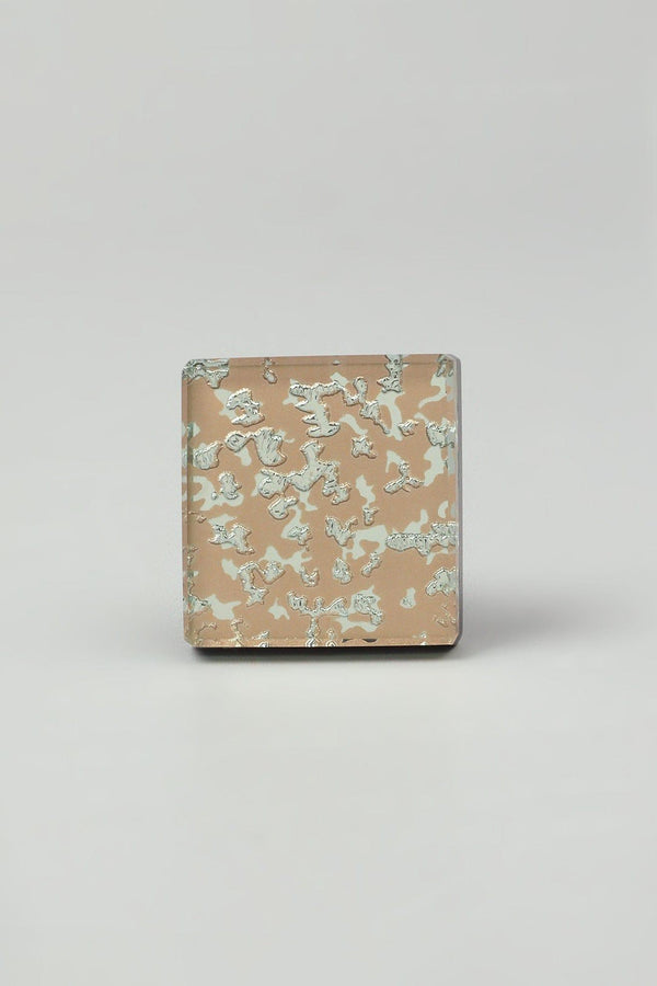 G Decor Gleem Rose Luminous Crystal Square Glass Knobs Elegant Patterned Pull Handles Rose Gold