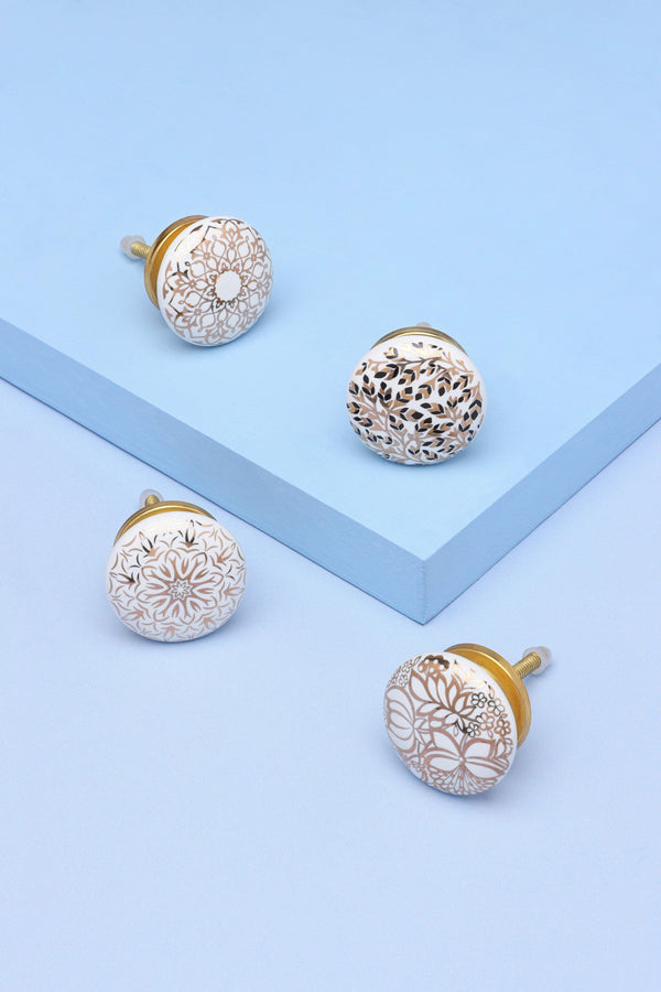 g decor Gold Royal Bloom Ceramic Door Knob Handle Black leaves g decor Gold Royal Bloom Ceramic Door Knob Handle Black leaves