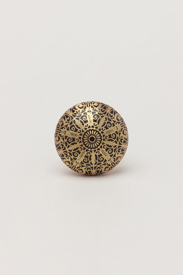 G Decor Golden Brass Monarchy Drawer Door Knob Black