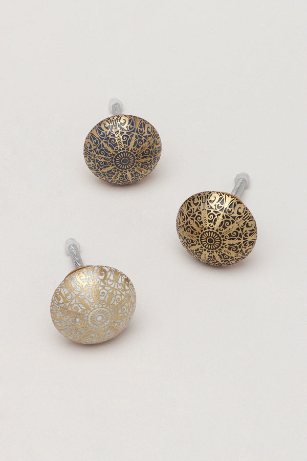 g decor Golden Brass Monarchy Drawer Door Knob Black