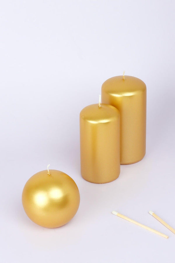 g decor Grace Alouette Gold Lacquered Pillar and Ball Candles Ball