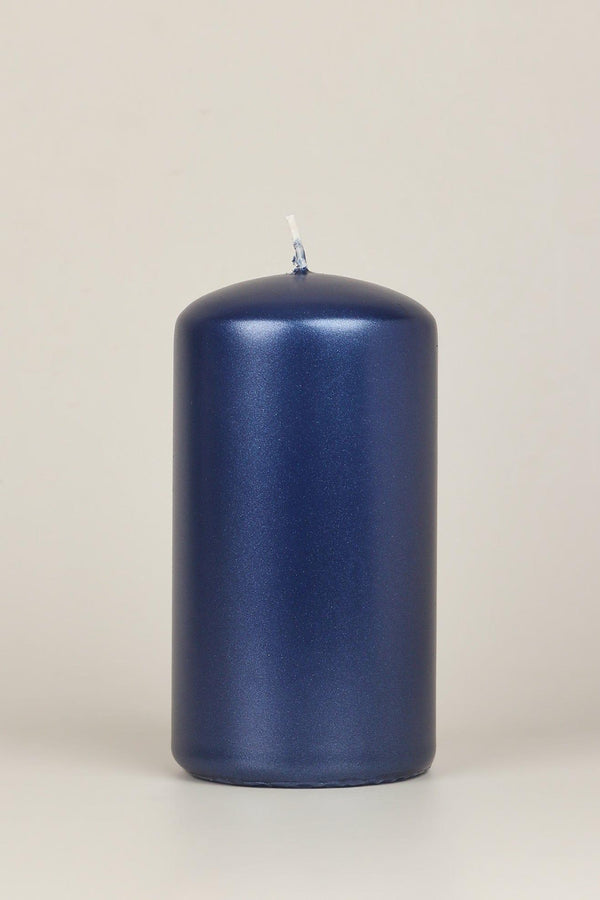 G Decor Grace Alouette Navy Blue Lacquered Pillar And Ball Candles Ball