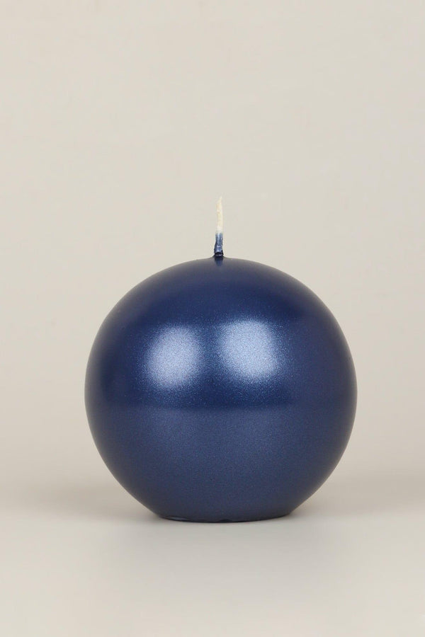 G Decor Grace Alouette Navy Blue Lacquered Pillar And Ball Candles Ball