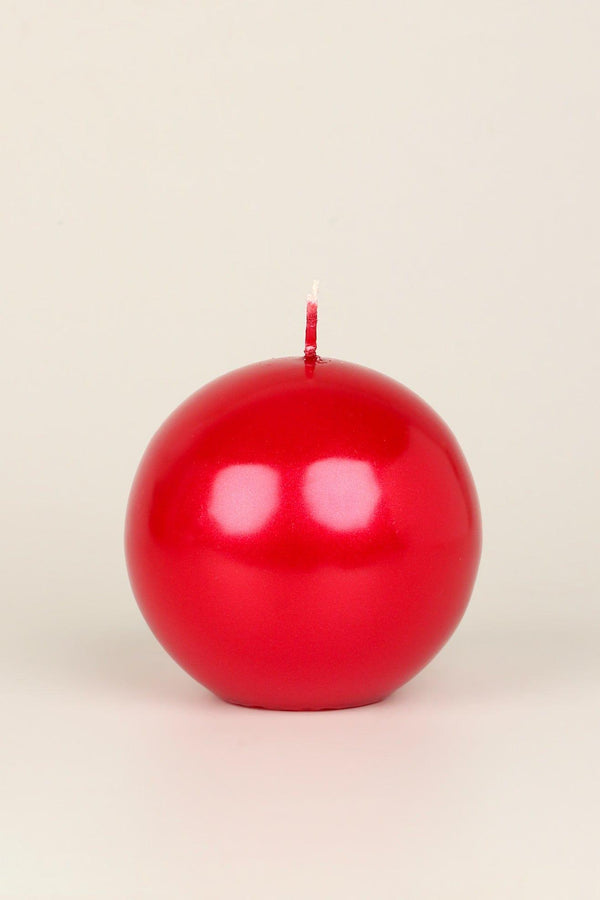 G Decor Grace Alouette Scarlet Red Lacquered Pillar And Ball Candles Ball