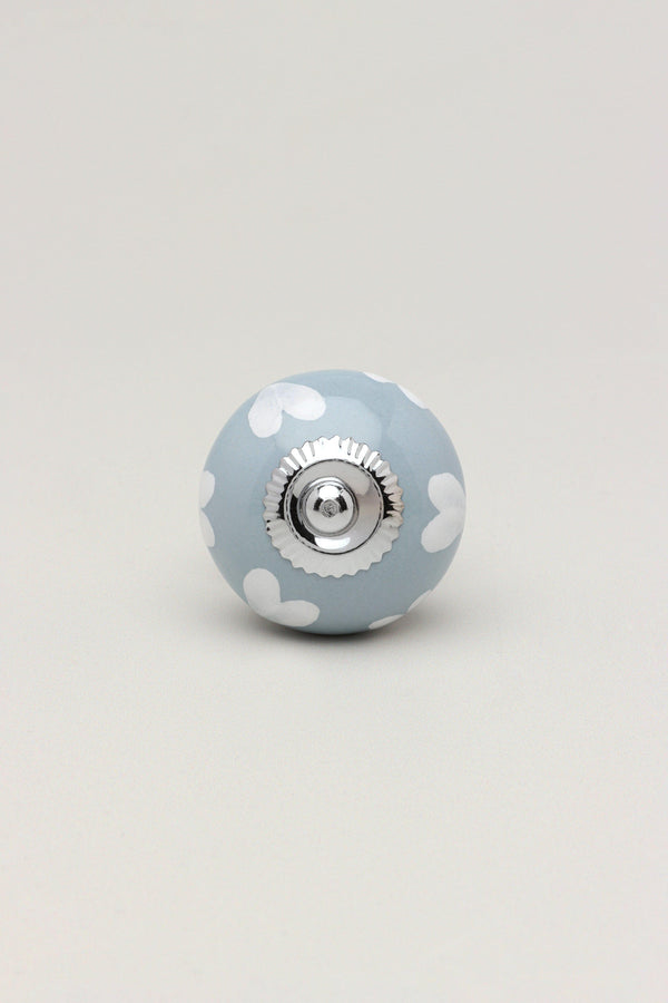 G Decor Grey Fusion Handpainted Ceramic Door Knob Door Handle Hearts