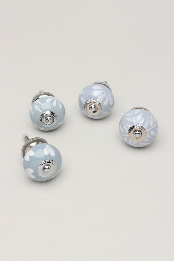 g decor Grey Fusion Handpainted Ceramic Door Knob Door Handle Hearts