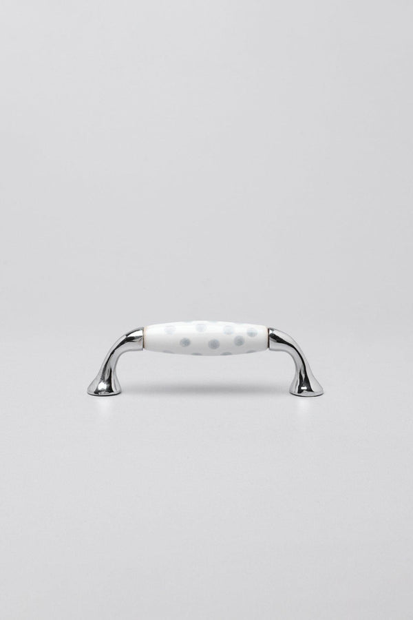 G Decor Grey White Spots Ceramic Kitchen Cupboard Pull Handles