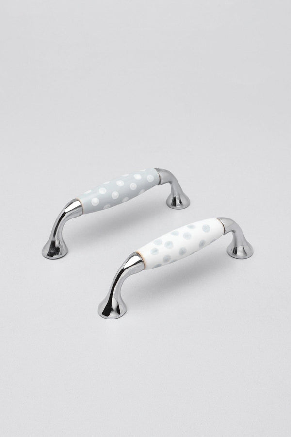 g decor Grey White Spots Ceramic Kitchen Cupboard Pull Handles