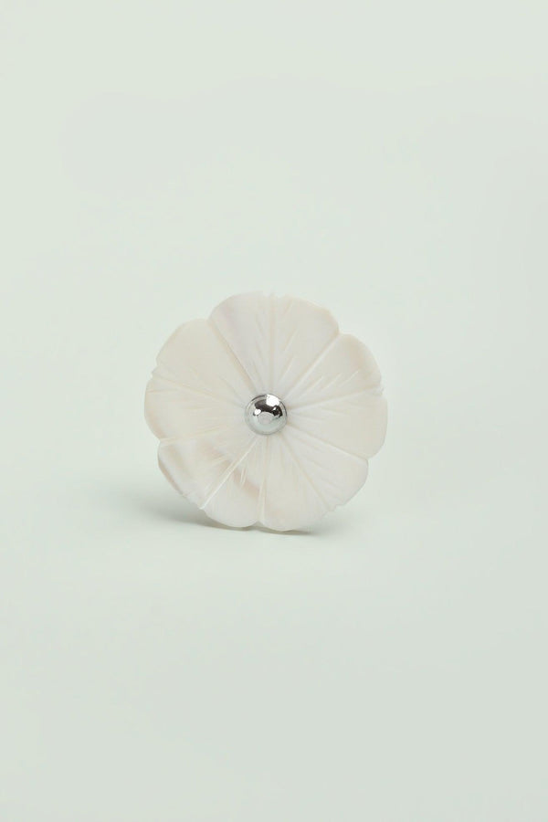 G Decor Handcrafted Blooming Elegance Mother Of Pearl Door Knob Grey