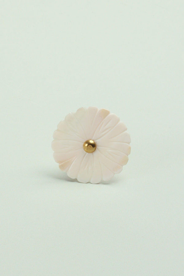 G Decor Handcrafted Blooming Elegance Mother Of Pearl Door Knob Grey