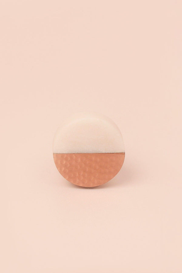 G Decor Handcrafted Calacatta Marbella Rose Ember Door Knob Round