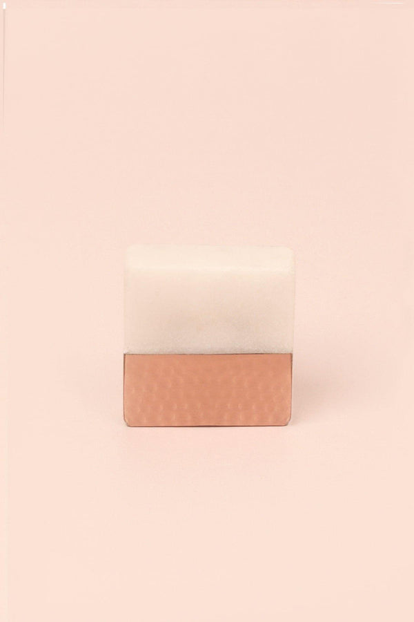 G Decor Handcrafted Calacatta Marbella Rose Ember Door Knob Round