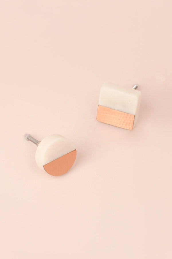 g decor Handcrafted Calacatta Marbella Rose Ember Door Knob Round