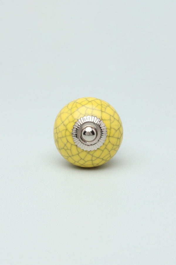 G Decor Handcrafted Crackle Ceramic Door Knobs In Bright Colours Cupboard Pull Handles Yellow