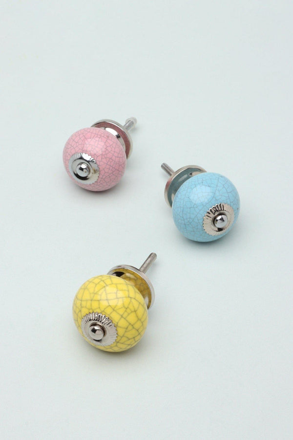 g decor Handcrafted Crackle Ceramic Door Knobs In Bright Colours Cupboard Pull Handles Yellow