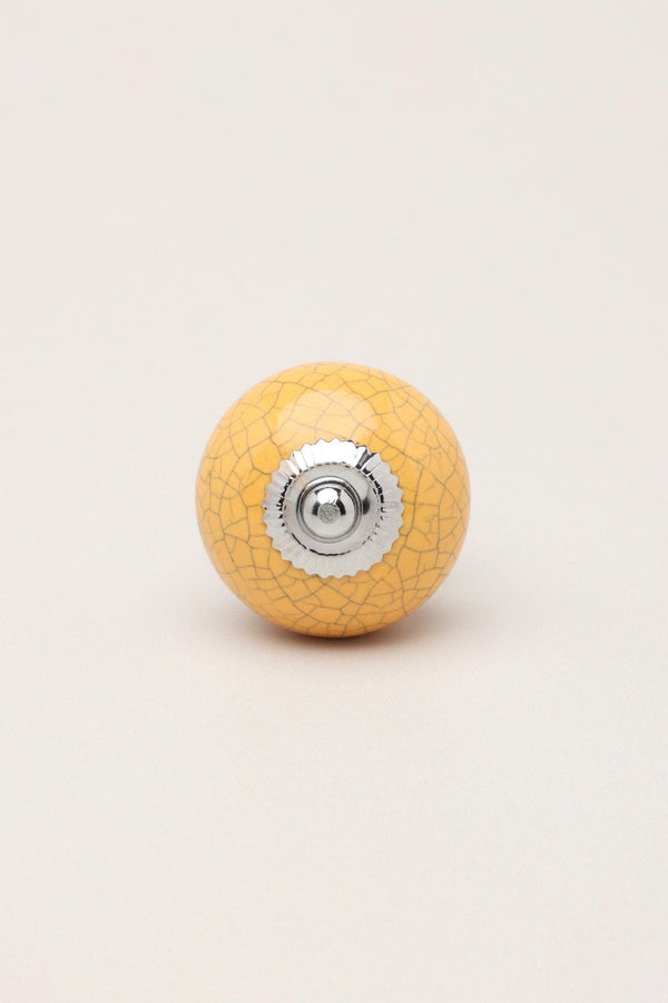G Decor Handcrafted Crackle Ceramic Door Knobs In Pastel Colours Cupboard Pull Handles Yellow