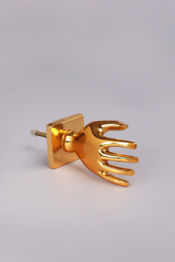 G Decor Handcrafted Designer Large Embracing Hand Door Knobs Silver