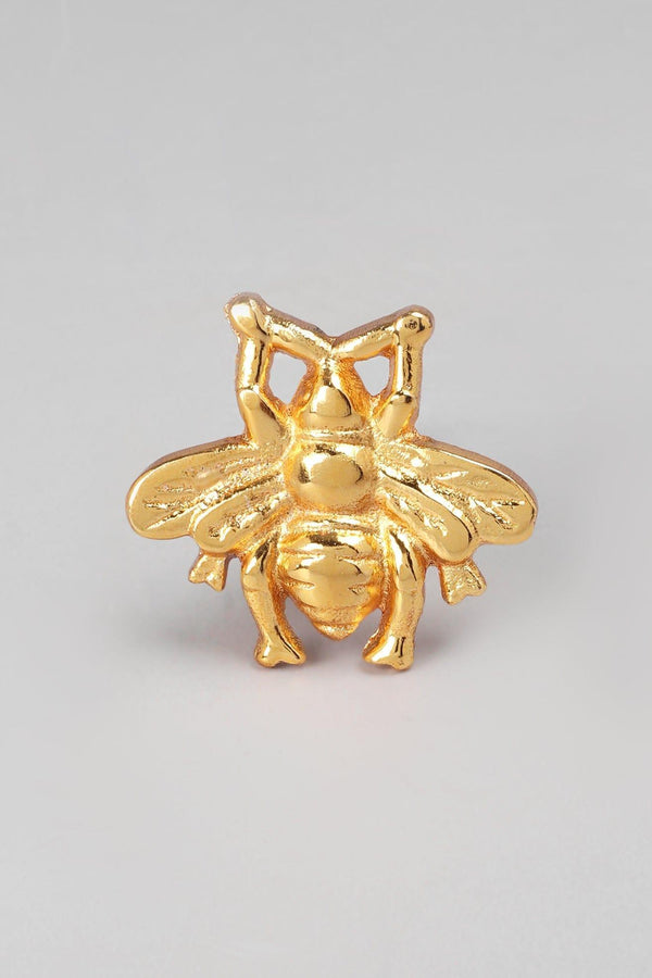 G Decor Handcrafted Queen Bee Gold & Silver Cabinet Knob Elegant Drawer Handle Silver