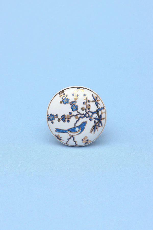 G Decor Handcrafted Singing Pink & Blue Birds Ceramic Door Knobs Pink