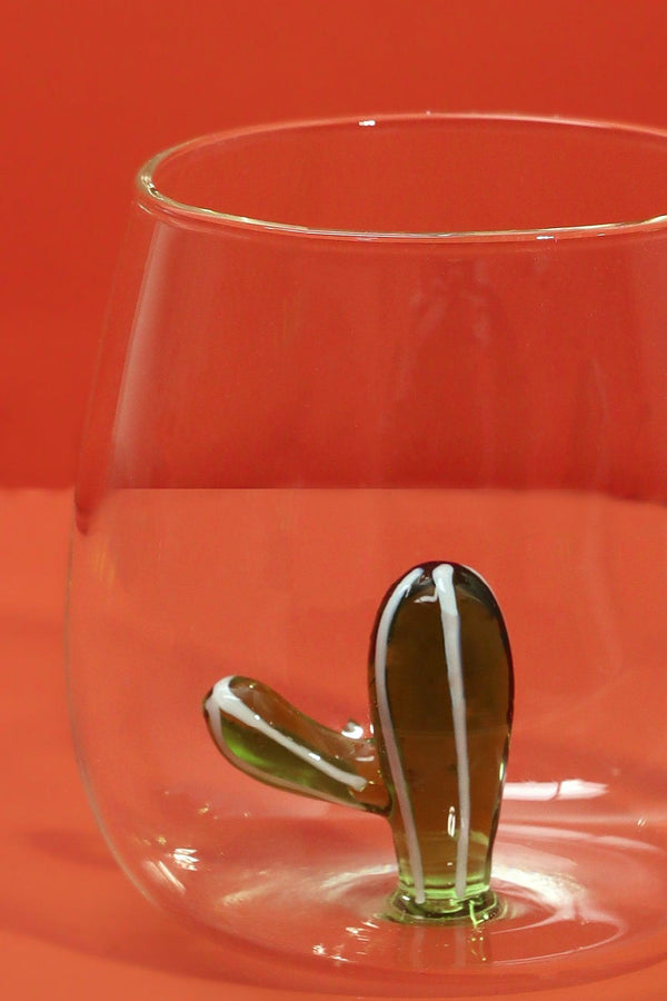 G Decor Handcrafted Surprise Glass Mug With Hidden 3D Magic Inside Green