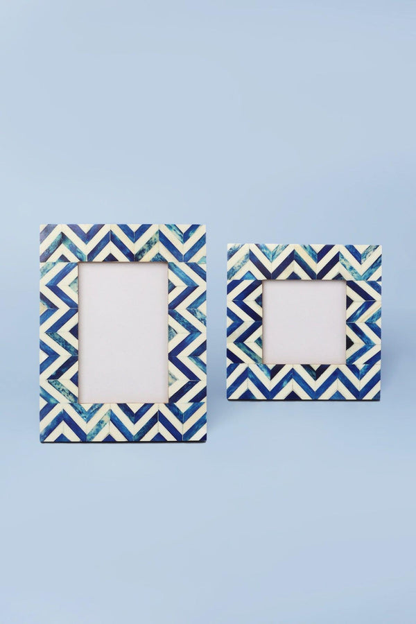 G Decor Handmade Blue Wave Stylish Photo Frames Decorative Chevron Picture Frame Small