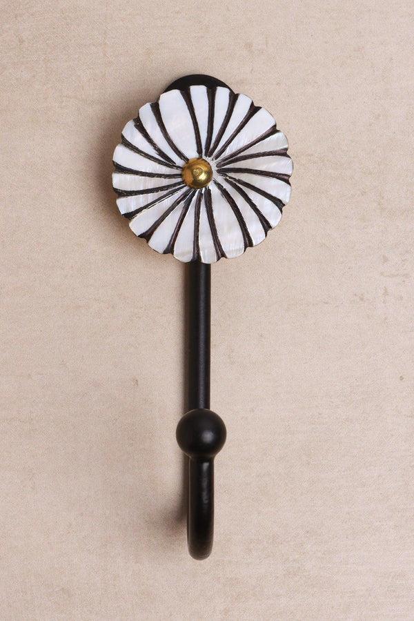 G Decor Handpainted Mother Of Pearl Charm Mother Of Pearl Wall Coat Hook White