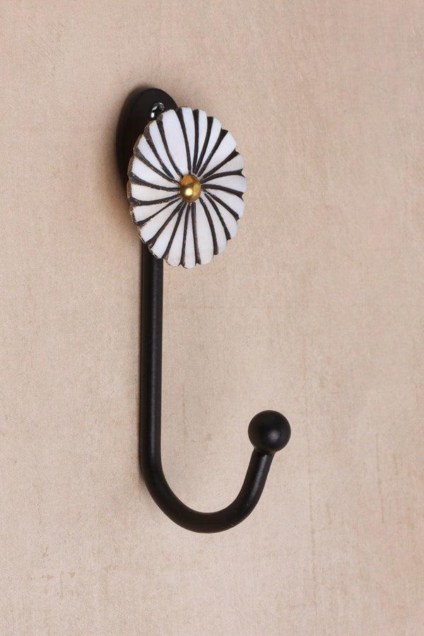 G Decor Handpainted Mother Of Pearl Charm Mother Of Pearl Wall Coat Hook White