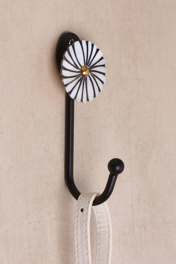 g decor Handpainted Mother Of Pearl Charm Mother Of Pearl Wall Coat Hook White