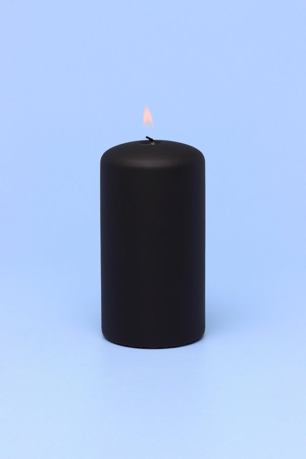 G Decor Henry Velvet Matt Soft Touch Smooth Black Pillar Candles Ball