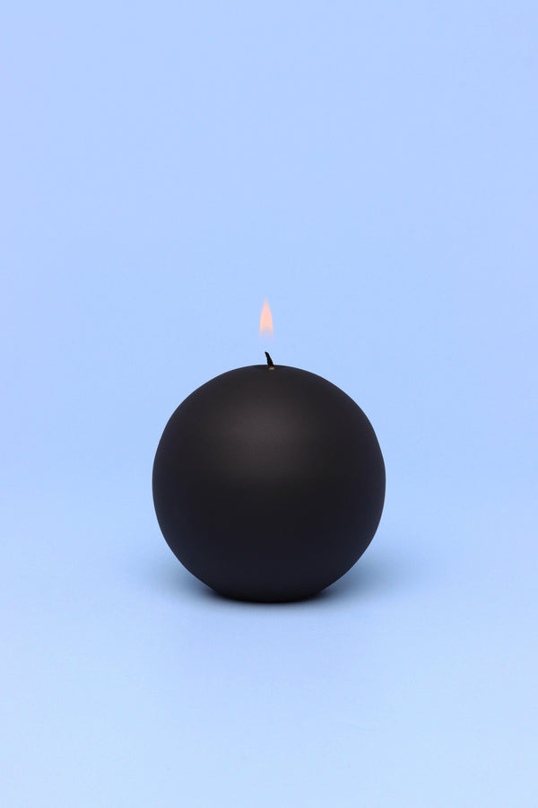 G Decor Henry Velvet Matt Soft Touch Smooth Black Pillar Candles Ball