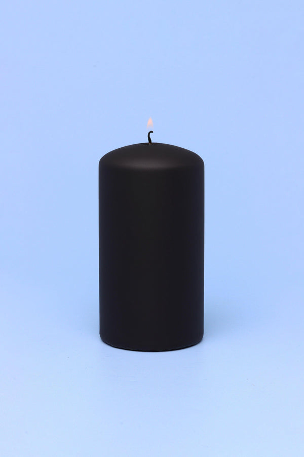 G Decor Henry Velvet Matt Soft Touch Smooth Black Pillar Candles Ball