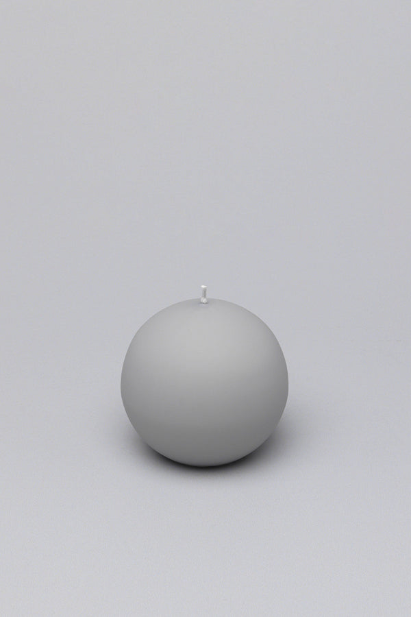 G Decor Henry Velvet Matt Soft Touch Smooth Light Grey Pillar Candle Ball